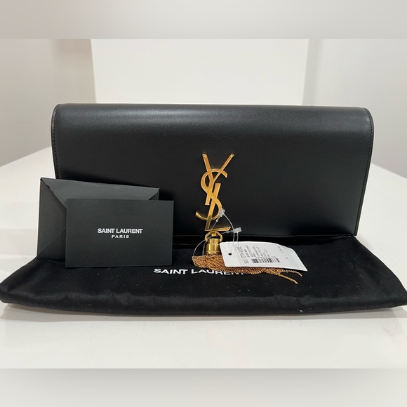 SAINT LAURENT Kate tassel-detail leather clutch bag - Picture 1 of 14